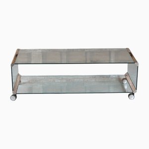 Chrome and Glass Coffee Table, by Pierangelo Galotti for Galotti & Radice, 1975, Italy., 1970s
