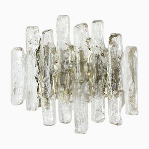 Large Ice Glass Icicle Wall Lamp from Kalmar, 1960s