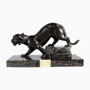 I. Rochard, The Panther, 1940, Spelter Skulptur