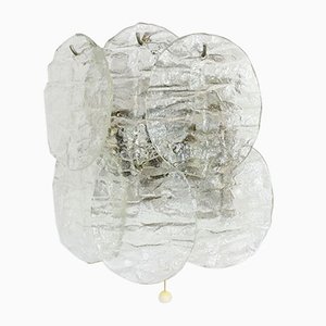 Ice Glass Wall Sconce with 4 Lights from Kalmar, 1960s