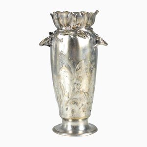 Vase Art Nouveau en Plaqué Argent par Lelièvre, France, 1910s