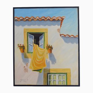 Patrice Guiraud, Window in the Village of Obidos, Portugal, 2002, Oil on Canvas