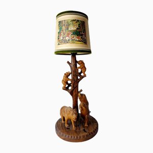 Schwarzwald Lampe mit Bären, 1950er