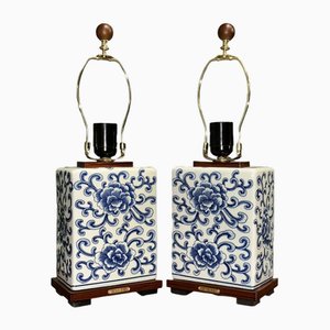 Chinesische Tischlampen aus Porzellan in Blau & Weiß von Ralph Lauren, 2er Set