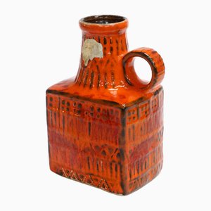 Orange Bay West Germany Vase von Bodo Mans, 1960er von Bay Keramik
