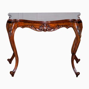 Late 19th Century French Carved Hall Stand Console Table with Cabriole Legs, 1920s