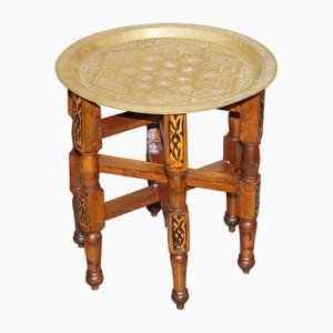 Vintage Moorish Moroccan Brass Folding Tray Table
