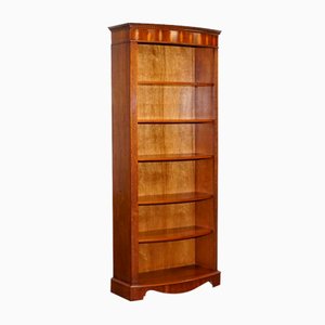 Tall Vintage Yew Open Bookcase with Adjustable Shelfs
