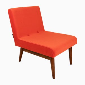 Vintage Lounge Chair in Orange Blue Velvet, 1970s
