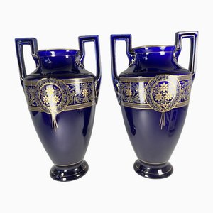 Vasen von Amphora Boch Frères Keramis 1890, 2er Set