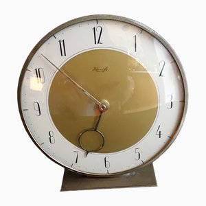 German Table Clock with Brass Case and Domed Glass from Kienzle, 1970s
