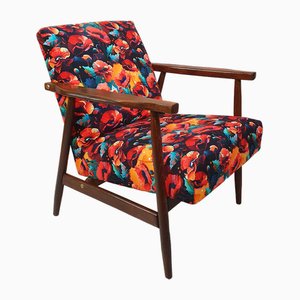 Model B-7727 Armchair with Poppies Fabric, Poland, 1960s