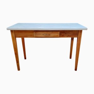 Vintage Italian Kitchen Table with Marble Top, 1940s