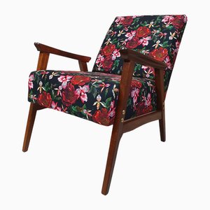 Armchair with Flower Upholstery, Romania, 1960s