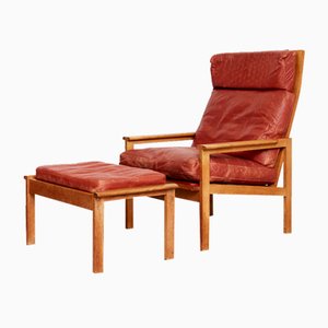 Capella Sessel & Fußhocker von Illum Wikkelsø für Niels Eilersen, 1960er, 2er Set