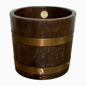 Edwardian Oak Bucket with Brass Braces from R A Lister & Co., 1900s