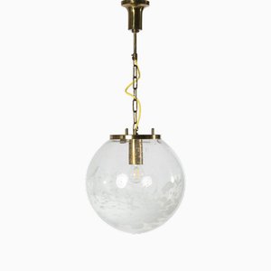 Large Art Glass Ball Ceiling Light from Kamenický Šenov, Former Czechoslovakia, 1970s