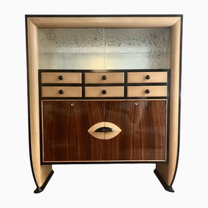 Italian Bar Mobile Bar in Rosewood and Parchment by Osvaldo Borsani, 1940s