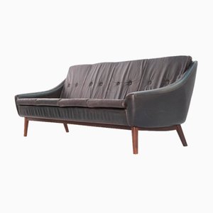 Mid-Century Teak and Leather 3-Seater Sofa by Ingmar Relling for Svane Ekornes, 1960s