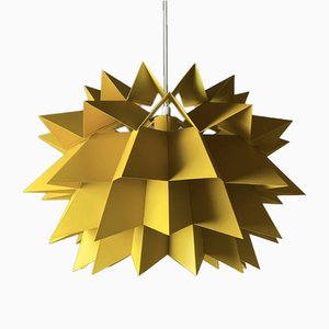 Mid-Century Modern Space Age Starlight Ceiling Light in Yellow by Alfred Andersen & Anton Fogh for Nordisk Solar, 1968