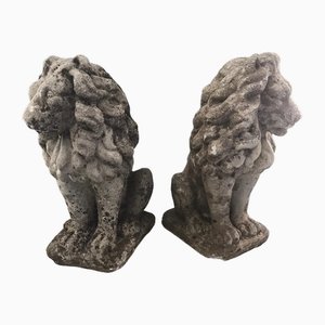 Early 20th Century Cement Mix Lions, 1890s, Set of 2