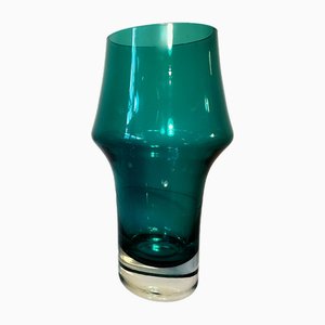 Vase Mid-Ceenty en Verre Aqua par Aimo Okkolin pour Rihimaki, 1960s