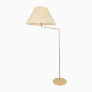 Mid-Century Moderne Stehlampe aus Messing mit drehbarem Arm, 1960er