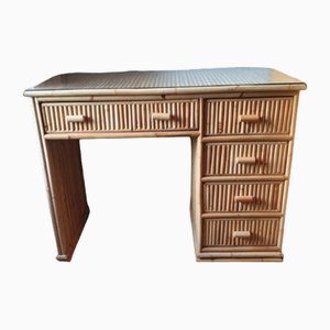 Wood and Bamboo Desk, Spain, 1980s