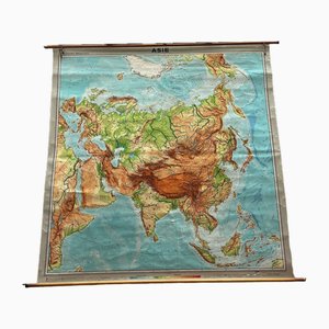 Very Large School Map of Asia, 1950s