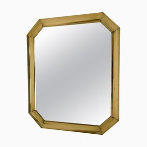 Metal Mirror with Gold Patina, Former Czechoslovakia, 1970s