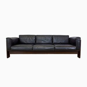 Vintage Rosewood and Leather Bastiano Three-Seater Sofa by Tobia Scarpa for Knoll
