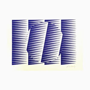 Victor Debach, Blaue Komposition, 1970er, Siebdruck