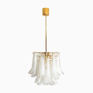 Murano Glass and Brass Chandelier, Italy, 1970s