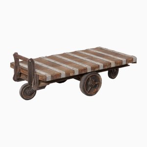 Industrial Rolling Pallet Cart Coffee Table