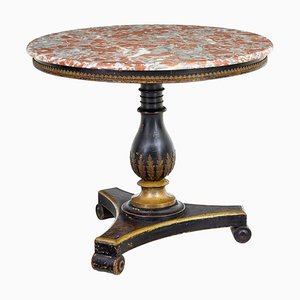 19th Century Ebonised Marble Top Centre Table