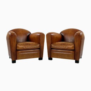 Art Deco Club Chairs, Set of 2