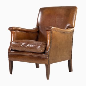 Fauteuil Vintage en Cuir Marron