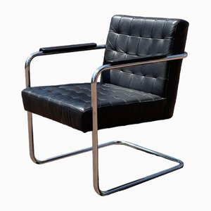 Bauhaus Art Deco Style Leather Armchair, 1960s