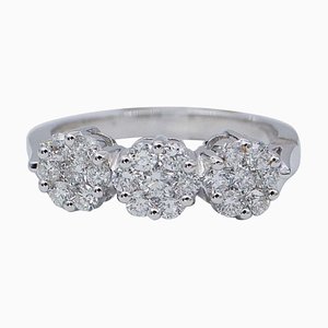 18 Karat White Gold Ring with Diamonds