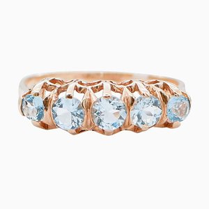 Rose Gold Ring with Aquamarine