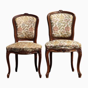 Vintage French Wooden Dining Chairs, 1950s, Set of 2