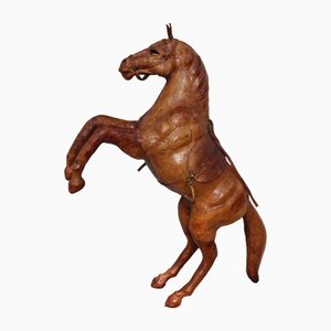 Large Leather Horse attributed to Dimitri Omersa, 1970s