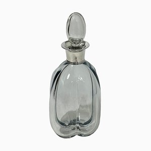 Decanter in cristallo con montatura in argento, Danimarca, anni '60