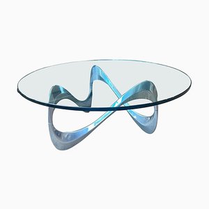 Circular Glass Snake Coffee Table attributed to Knut Hesterberg for Ronald Schmitt, 1965