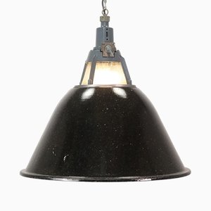 Black Enamel Ceiling Lamp, 1960s