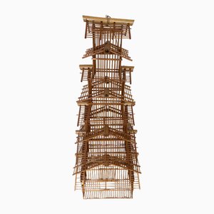 Vintage Brown Bamboo Cage