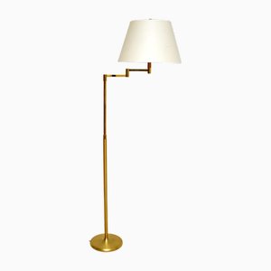French Adjustable Brass Floor Lamp, 1970s
