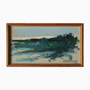 Kurt Losell, Landscape, 1967, Huile sur Toile, Encadrée