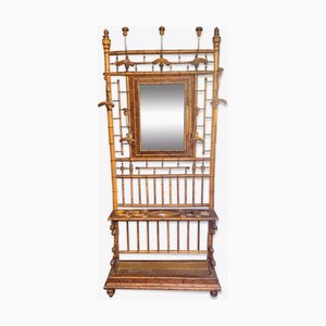 Bamboo Hallway Wall Coat Hanger with Shelf