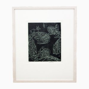 HAP Grieshaber, Composition, Woodcut, 1960s, Framed